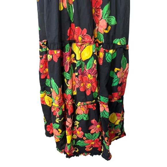 ModaPosa Women's Maxi Length Smocked Bodice Tropical Floral Tiered Dress Size M - Picture 11 of 12